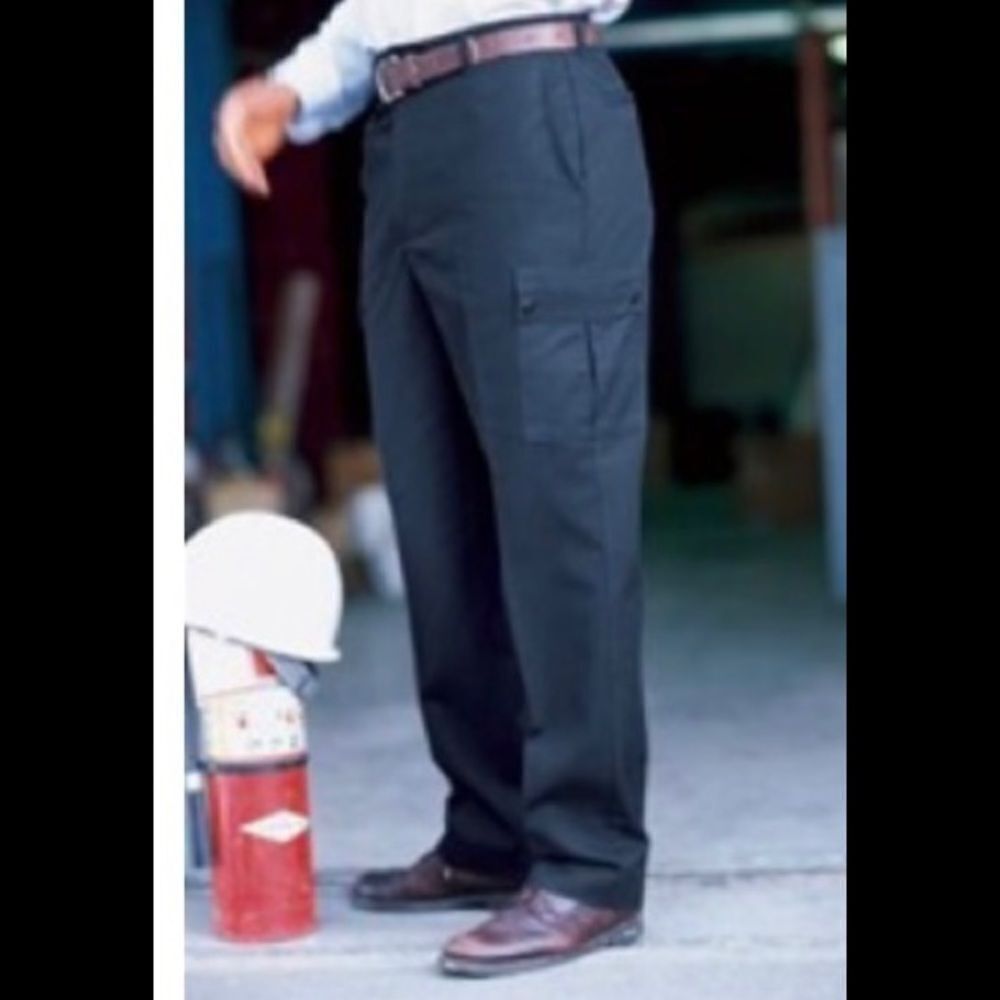 Red Kap Navy Blue Flat Front Straight Leg Cargo Work Pants 38 x 30